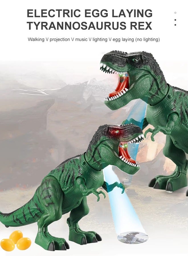 ألعاب نماذج الديناصورات ألعاب الديناصورات الكهربائية ألعاب الديناصورات التي تضع البيض مع إضاءة ومؤثرات صوتية مع جهاز عرض - Image 1